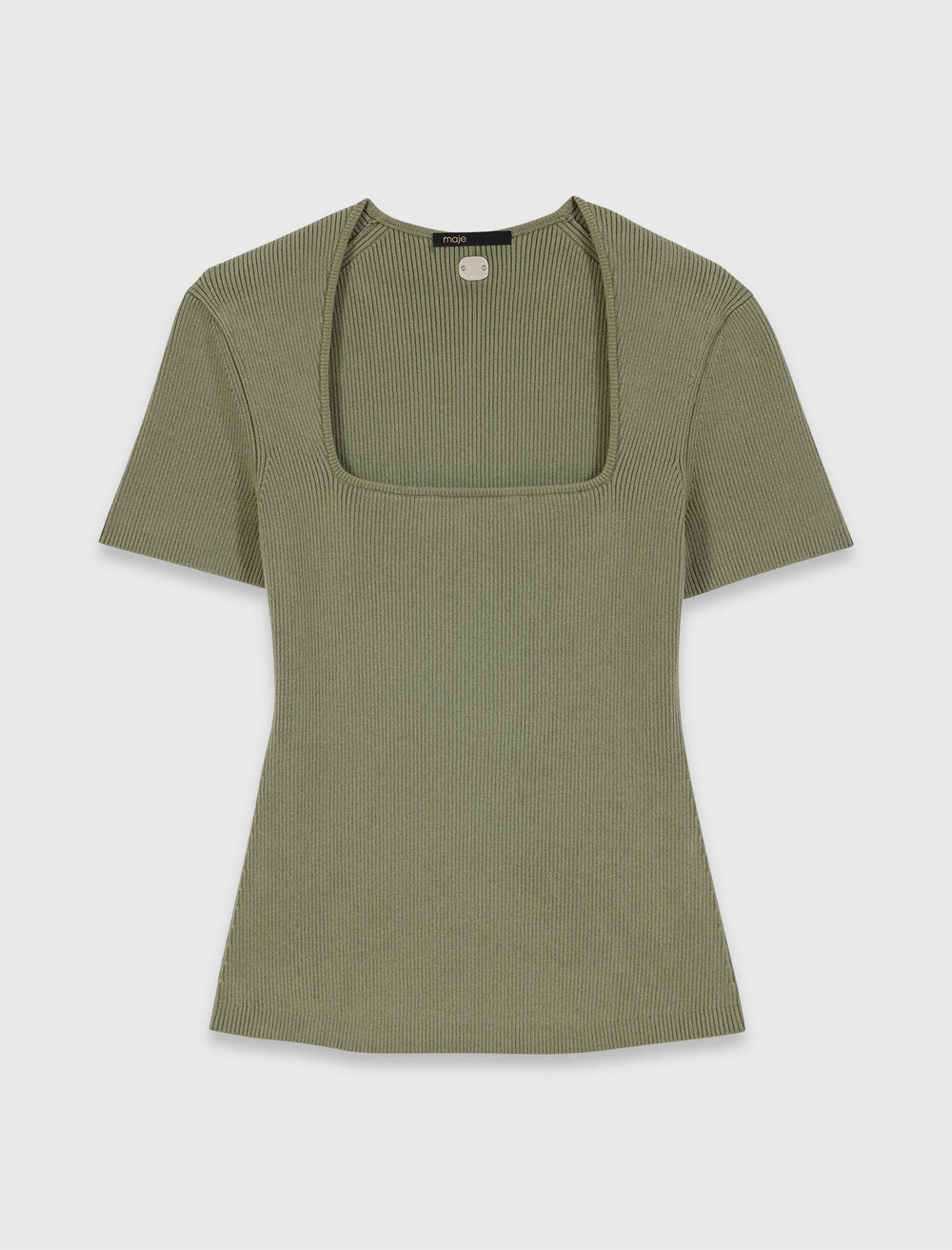 Maje On Sale / Square-neck ribbed sweater