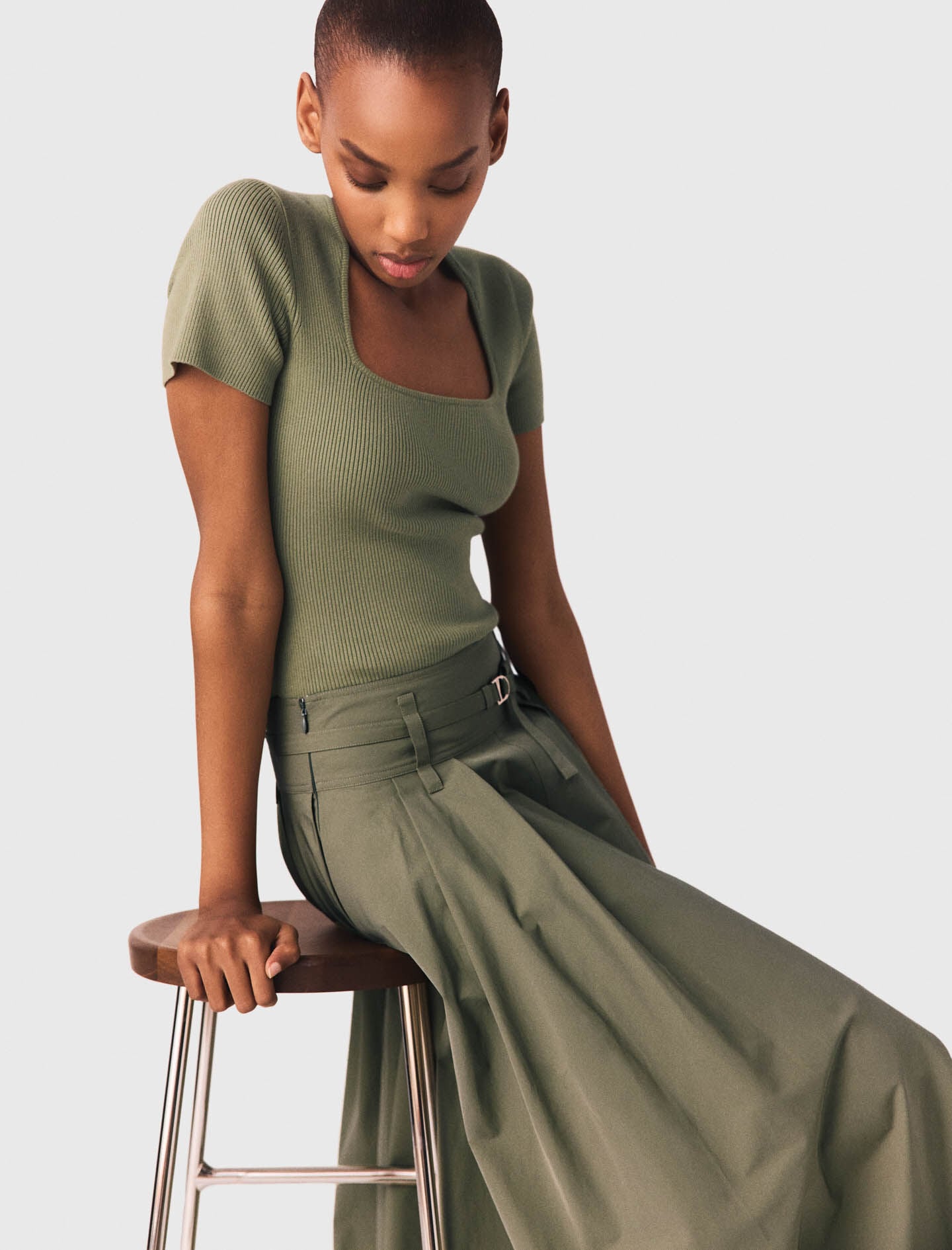 Maje On Sale / Square-neck ribbed sweater