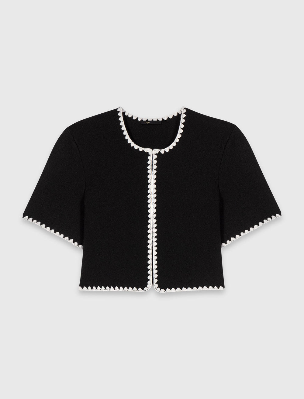 Maje New / Topstitched cropped cardigan