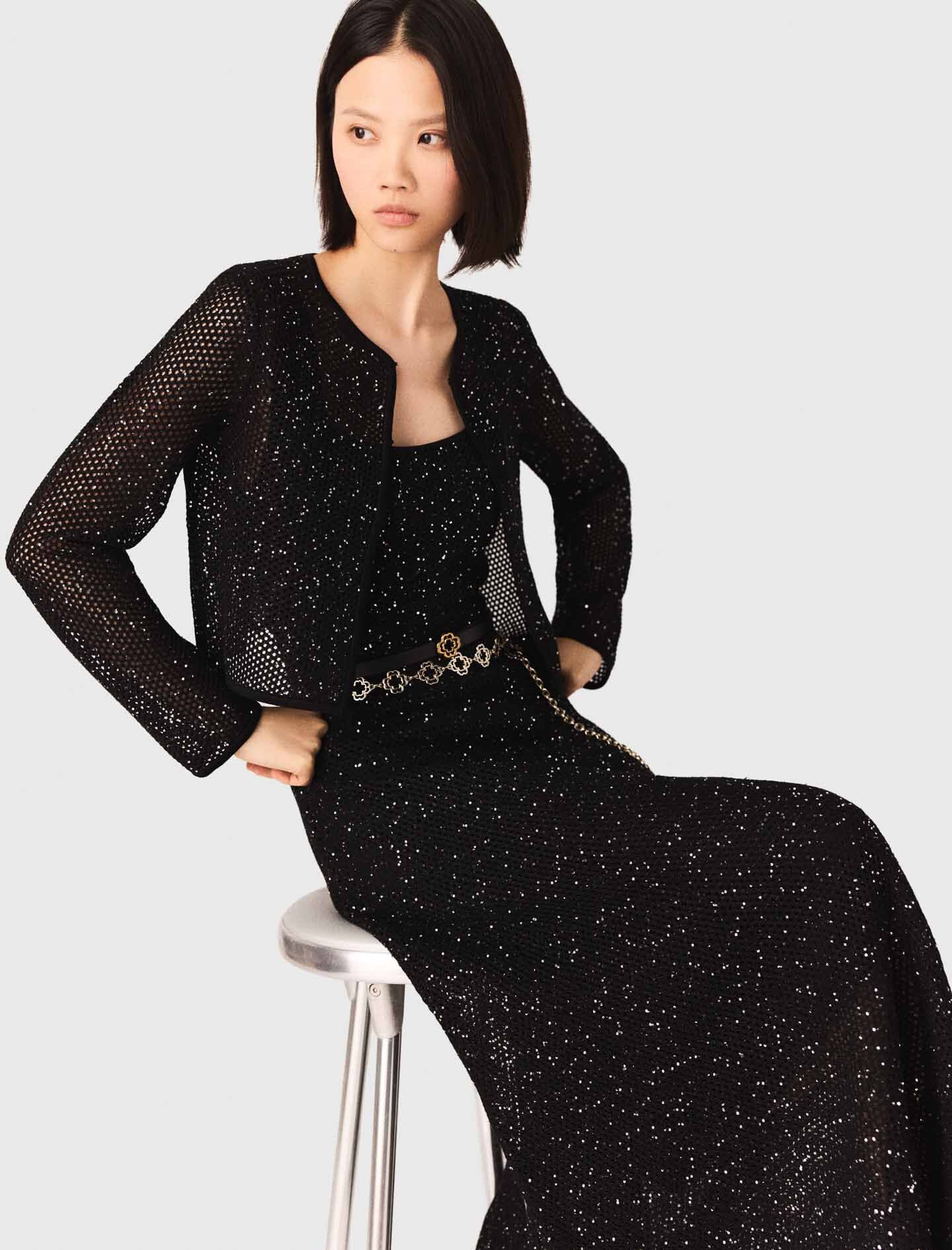 Maje Discount / Rhinestone knit cardigan