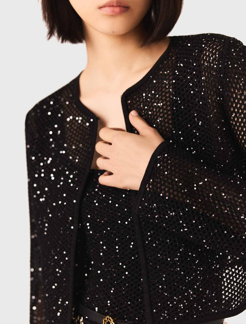 Maje Discount / Rhinestone knit cardigan