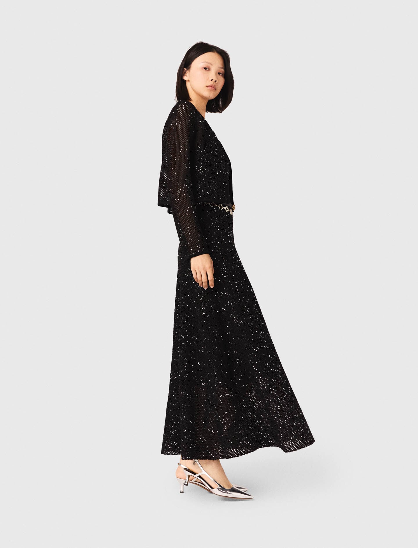 Maje Discount / Rhinestone knit cardigan
