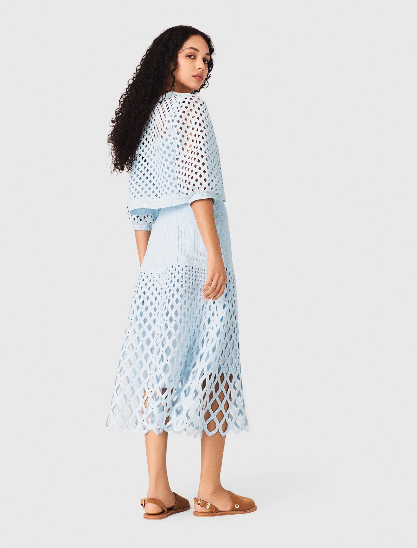 Maje Shop / Rhinestone crochet cardigan