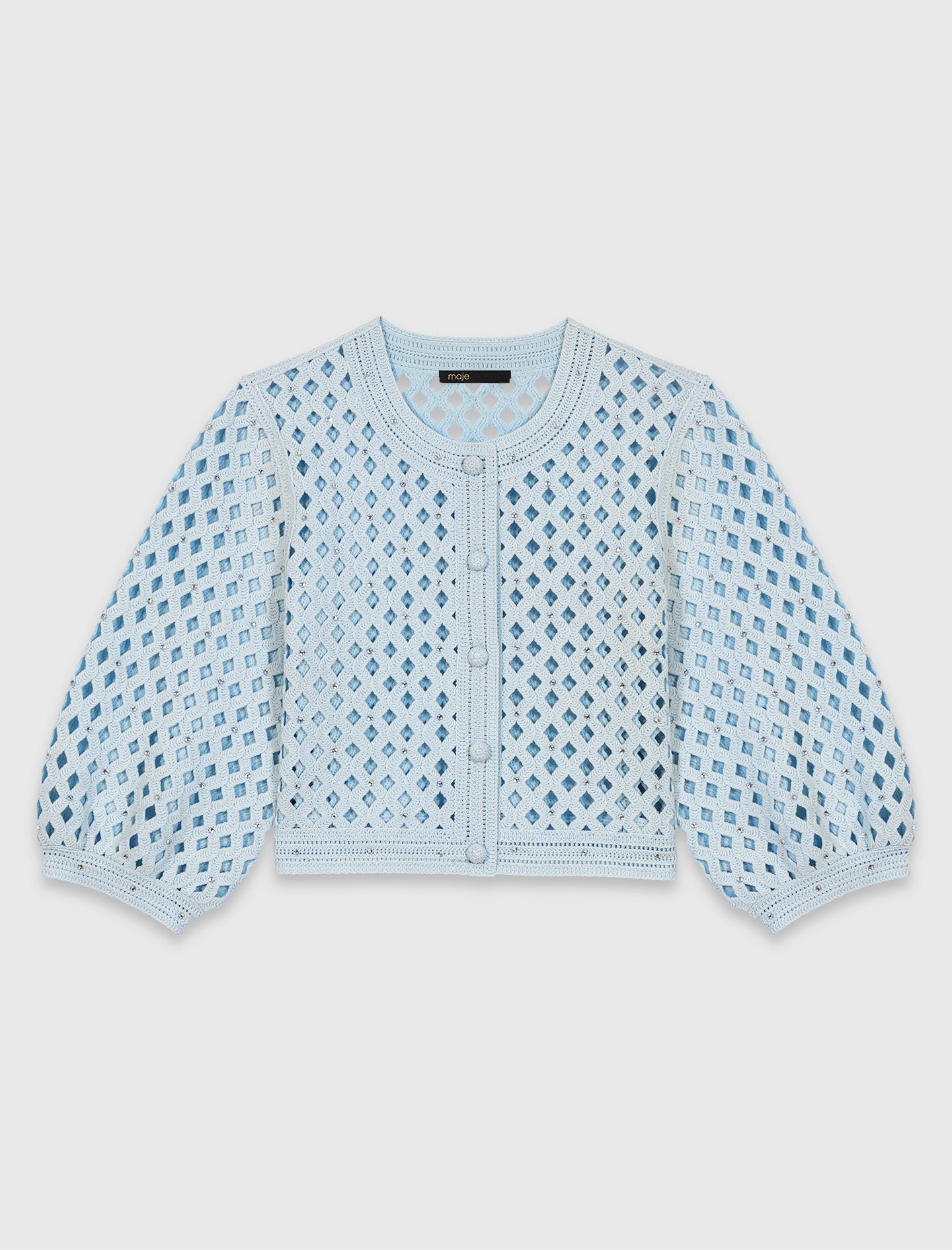 Maje Shop / Rhinestone crochet cardigan