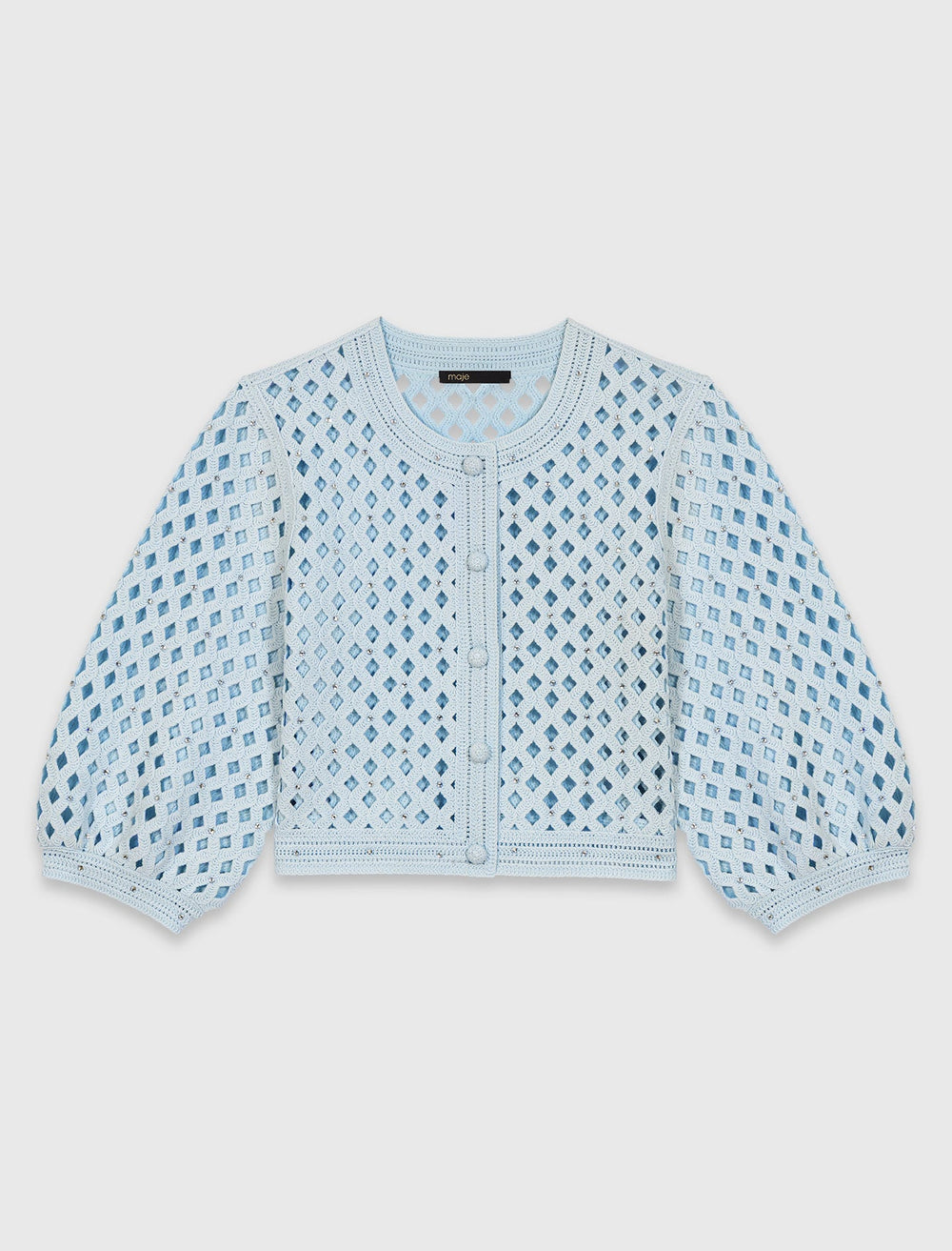 Maje Shop / Rhinestone crochet cardigan