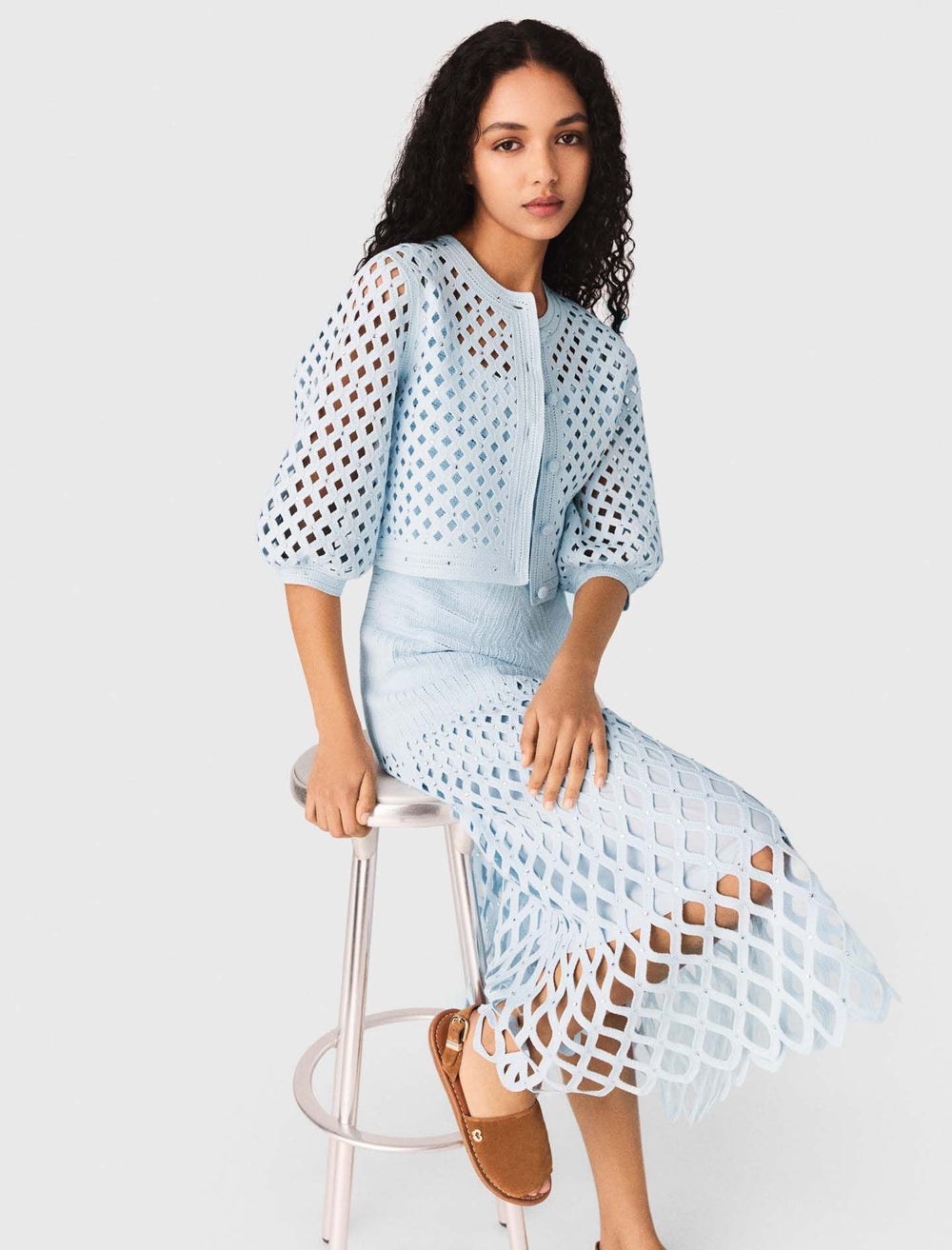 Maje Shop / Rhinestone crochet cardigan