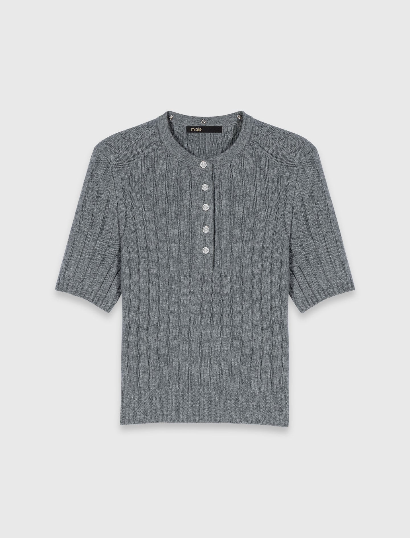 Maje Outlet / Removable beaded collar sweater