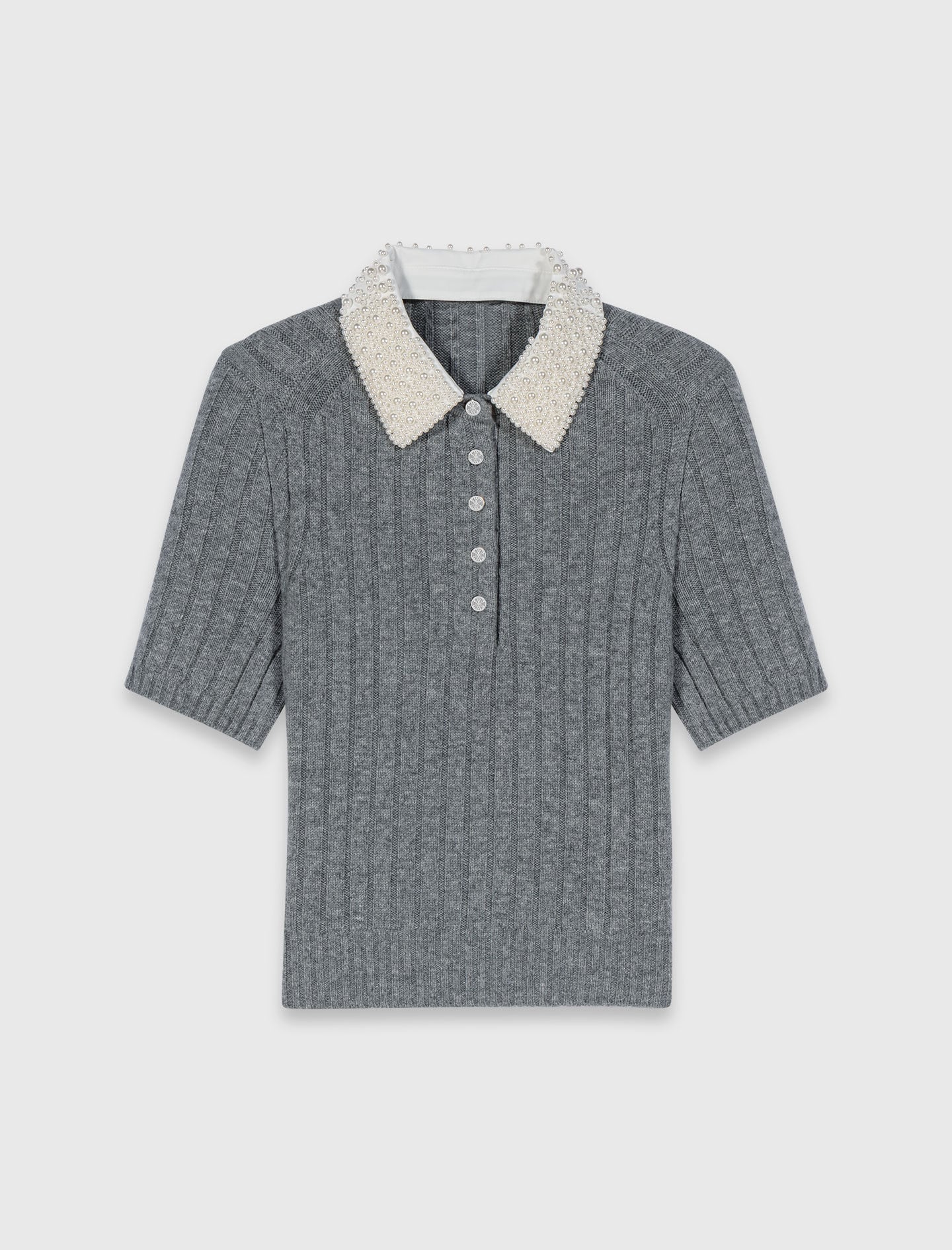 Maje Outlet / Removable beaded collar sweater