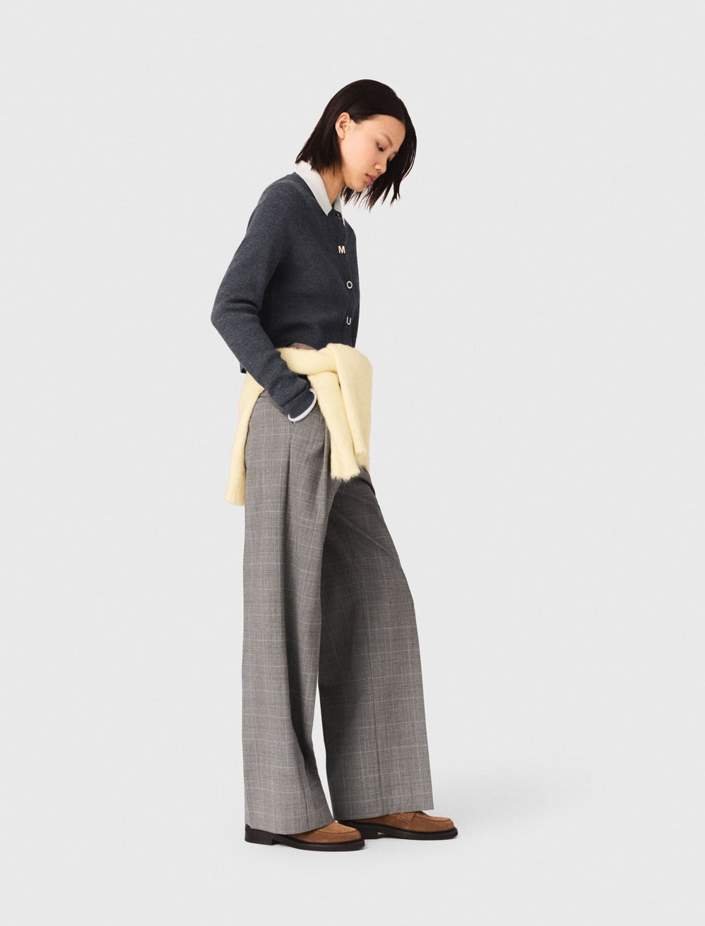 Maje New / Amour round-neck rib knit cardigan