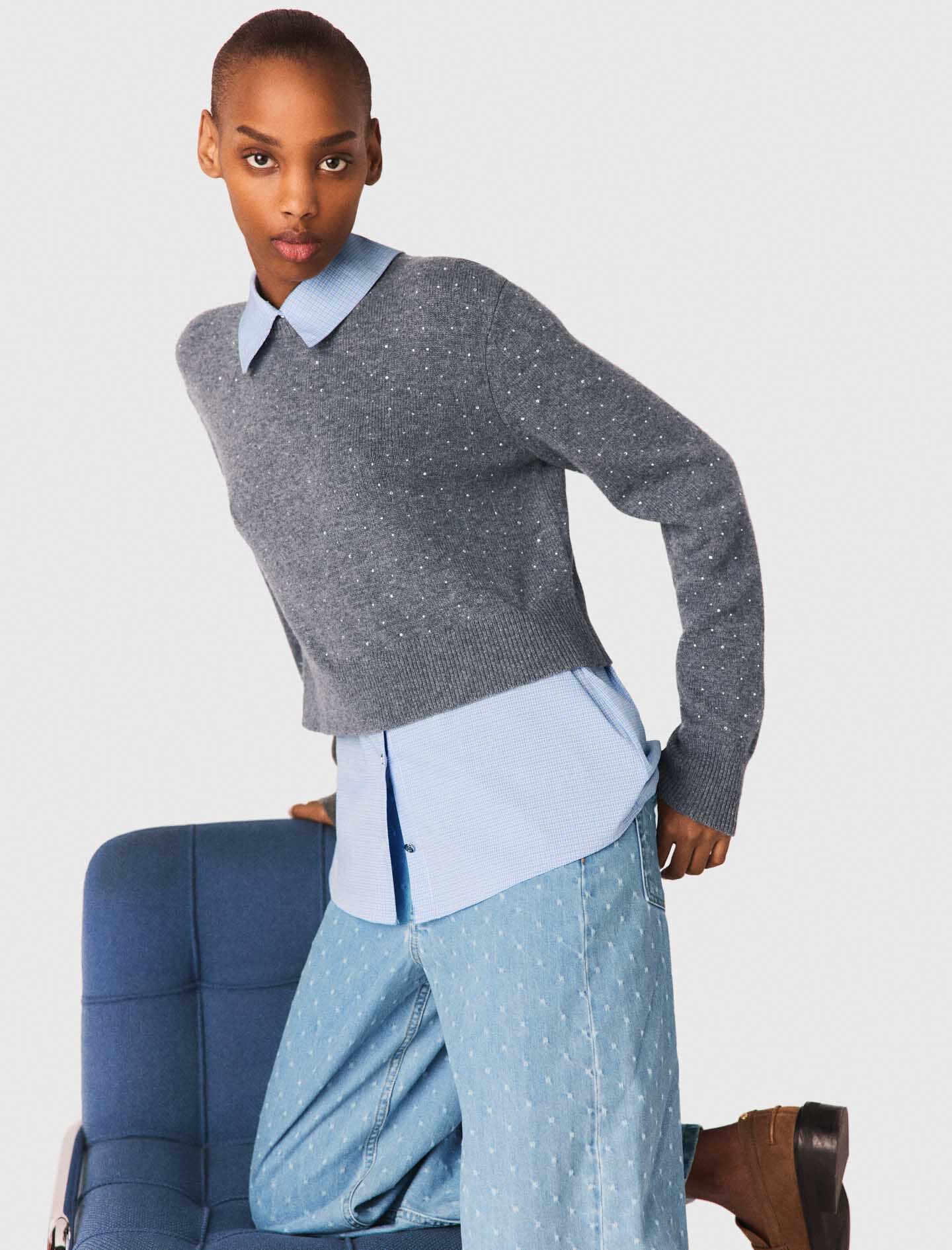 Maje Discount / Sweater with removable collar and layer