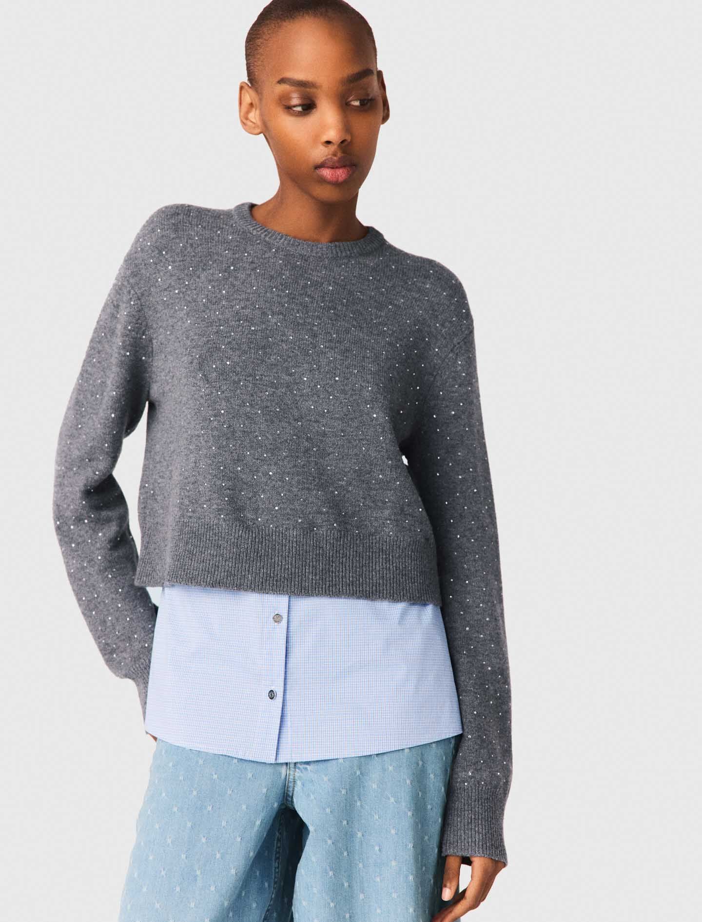 Maje Discount / Sweater with removable collar and layer