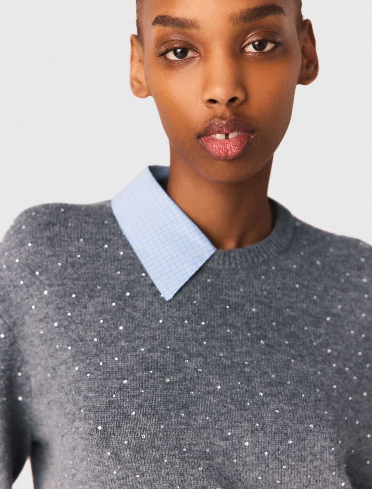 Maje Discount / Sweater with removable collar and layer