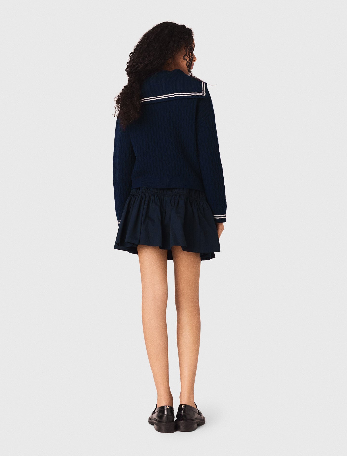 Maje Sale / Boat neck cable-knit cardigan