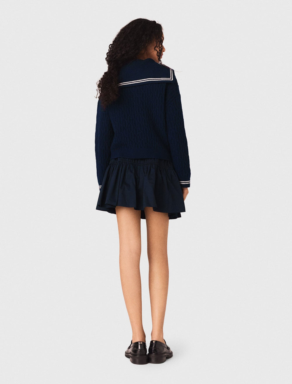 Maje Sale / Boat neck cable-knit cardigan