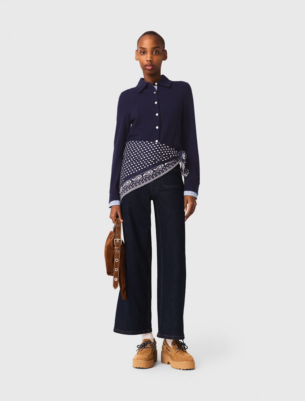 Maje On Sale / Polo cardigan with removable trims
