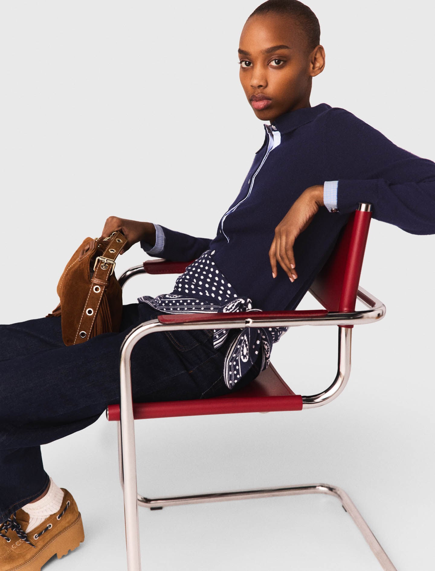 Maje On Sale / Polo cardigan with removable trims