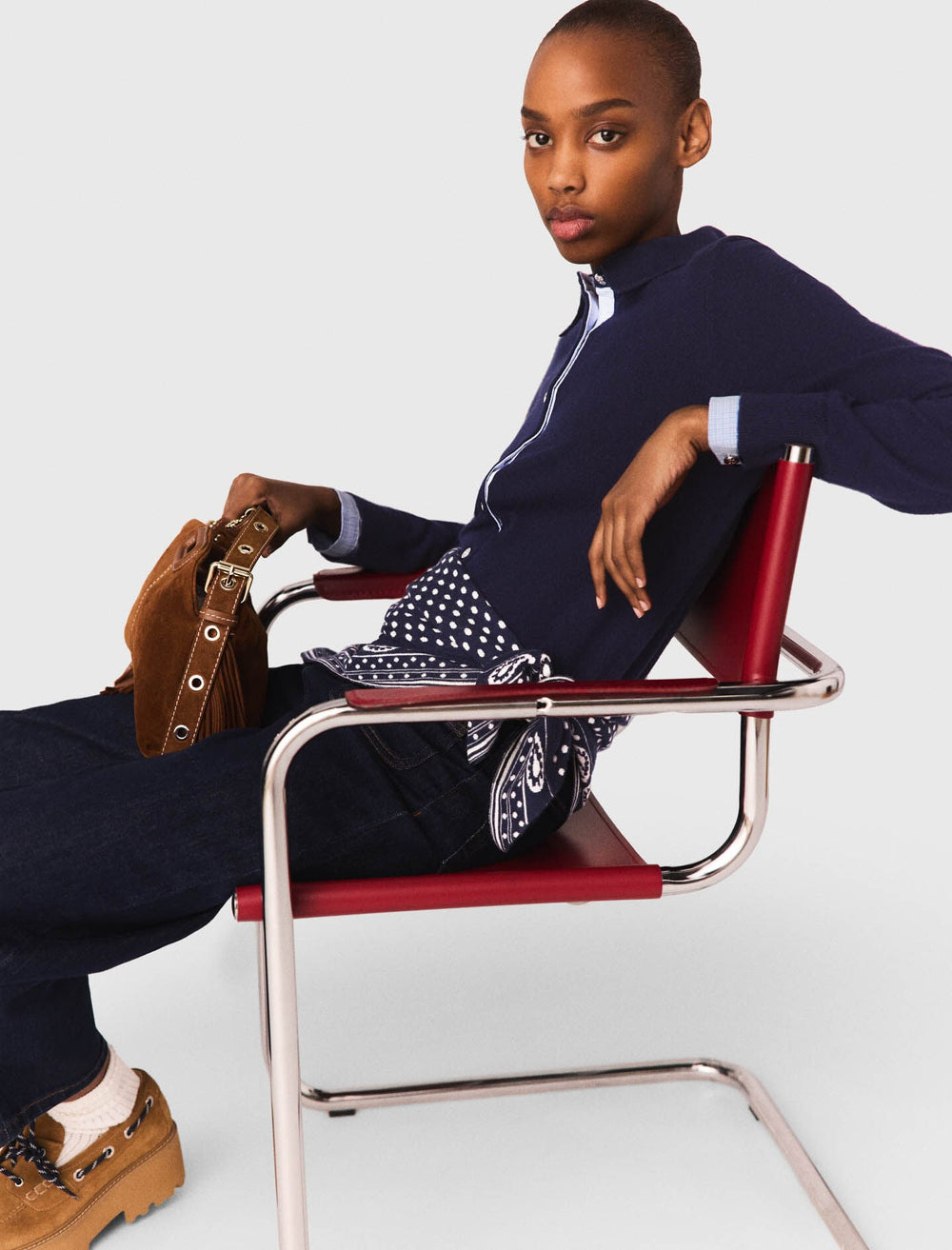 Maje On Sale / Polo cardigan with removable trims