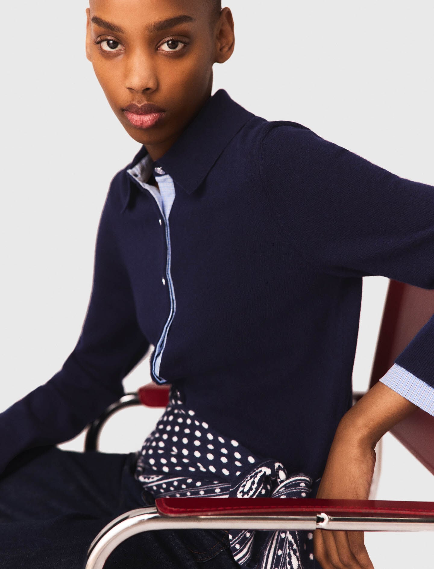 Maje On Sale / Polo cardigan with removable trims