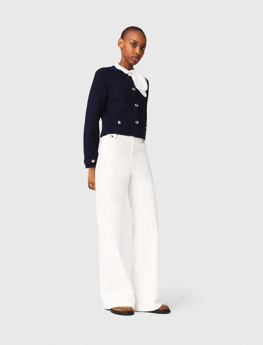 Maje Outlet / Cardigan with embroidered collar