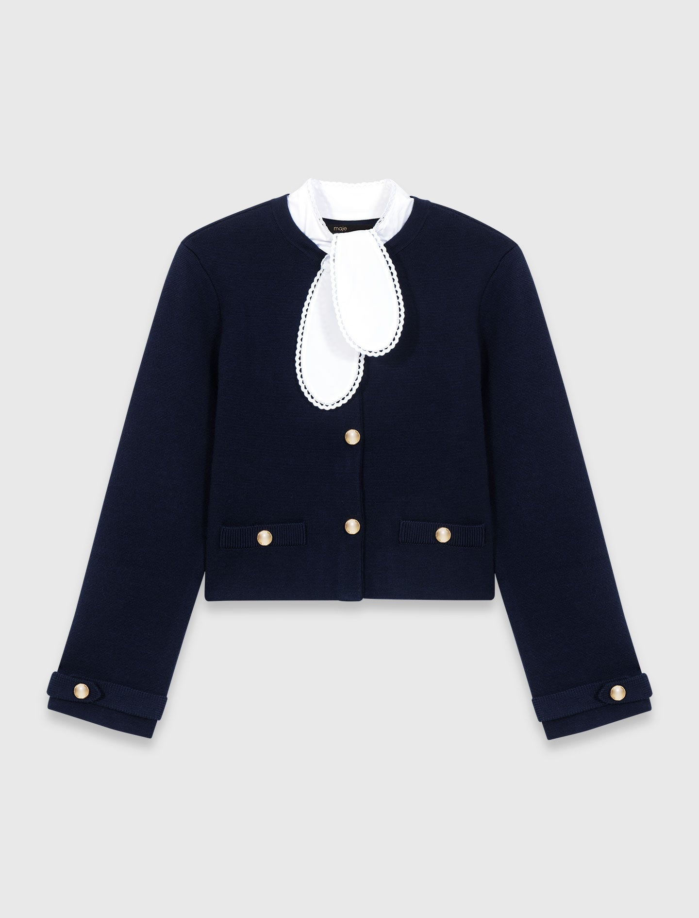Maje Outlet / Cardigan with embroidered collar