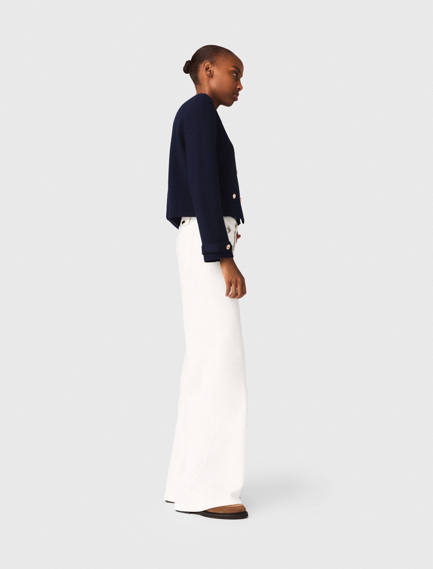 Maje Outlet / Cardigan with embroidered collar