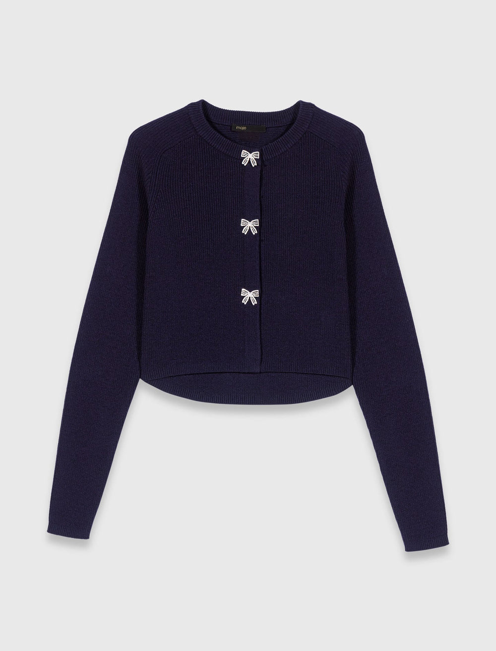 Maje New / Jewelled bow-button cardigan