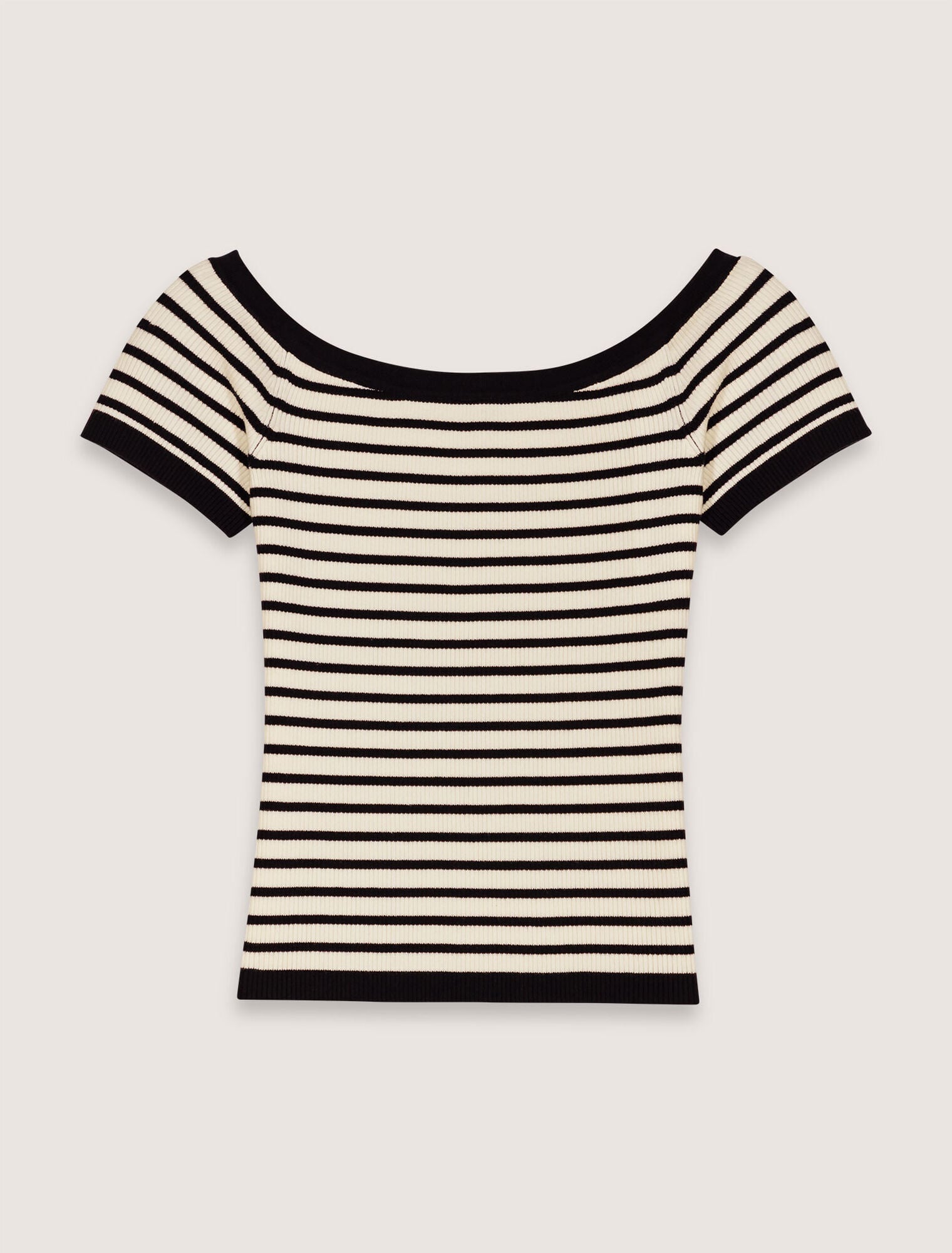 Maje Discount / Rib knit top with boat neck