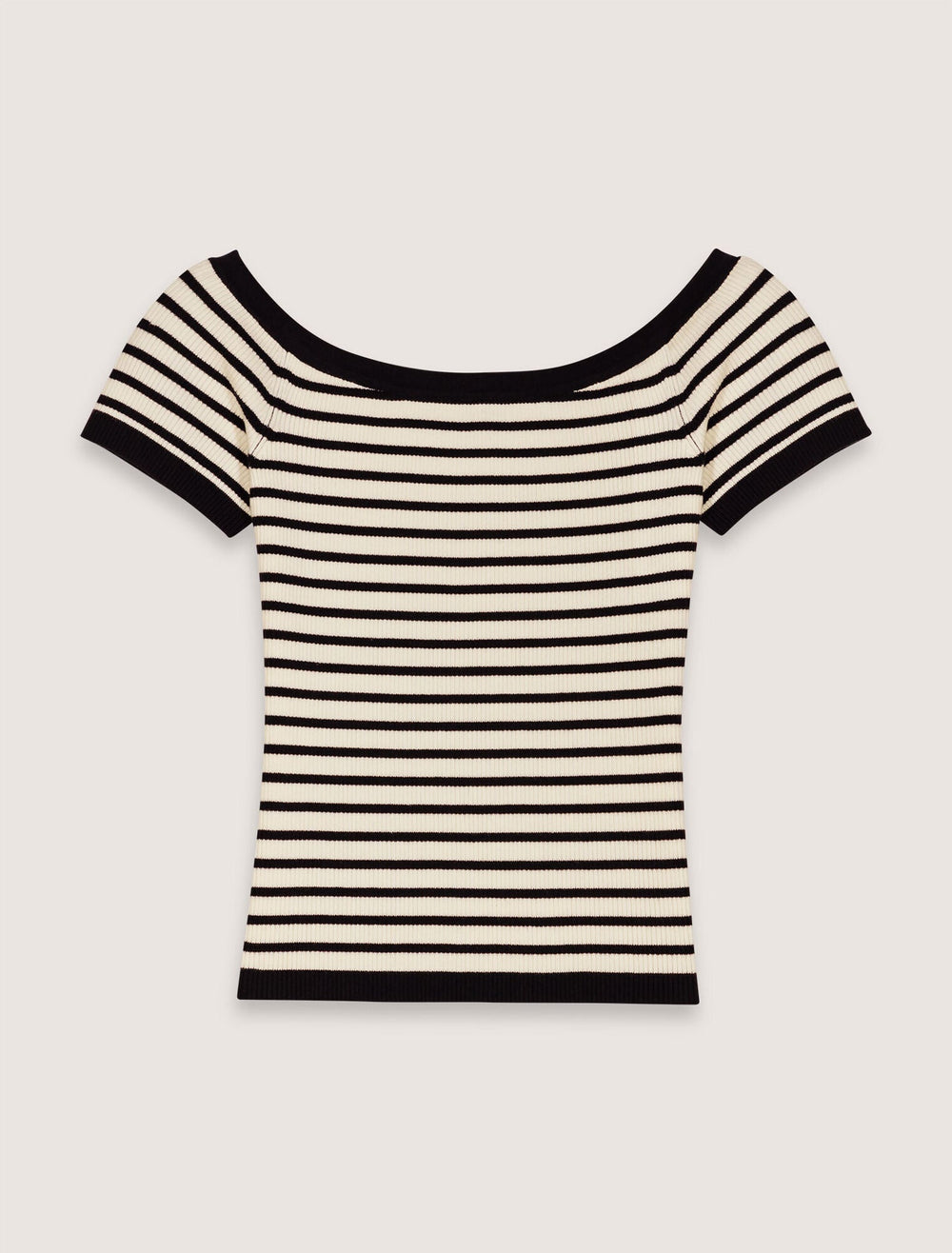 Maje Discount / Rib knit top with boat neck