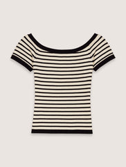 Maje Discount / Rib knit top with boat neck