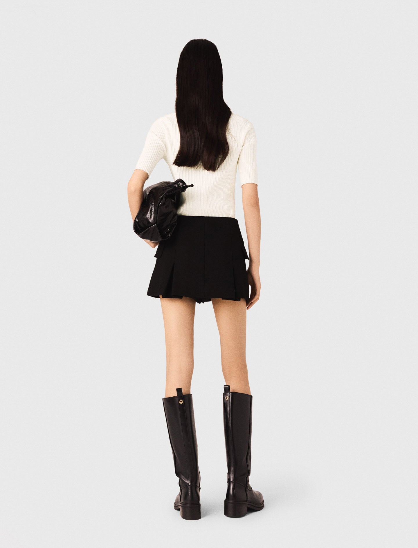 Maje New / Cotton and silk ribbed top