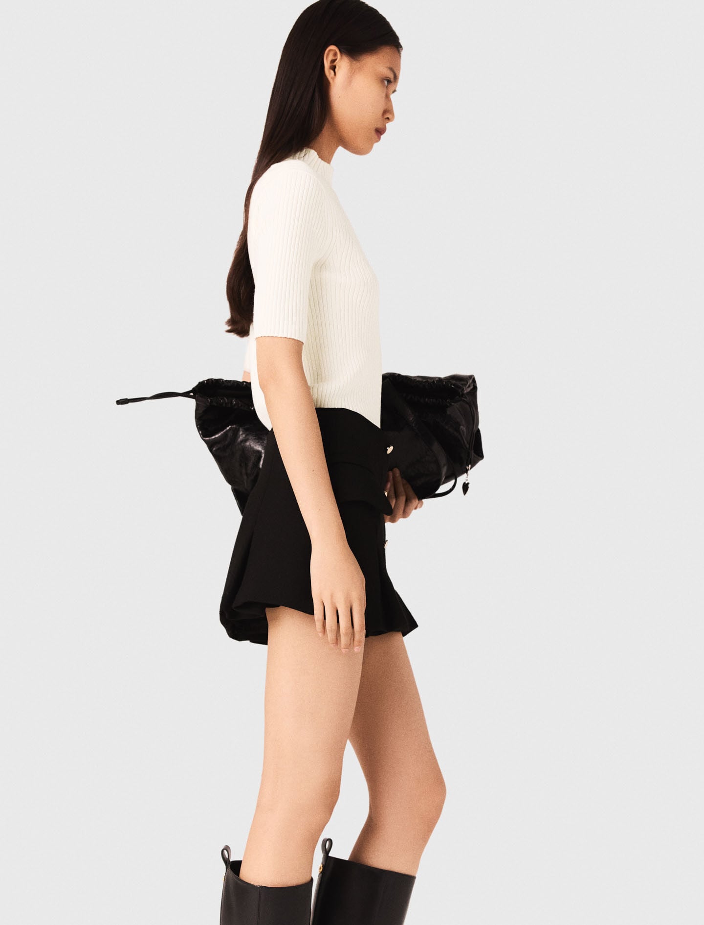 Maje New / Cotton and silk ribbed top