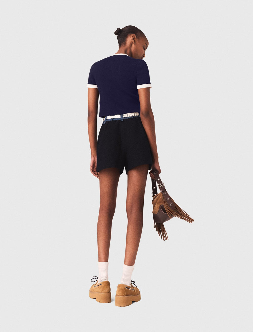 Maje Discount / Contrasting cropped cardigan