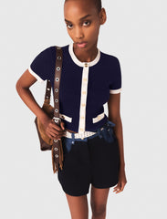 Maje Discount / Contrasting cropped cardigan