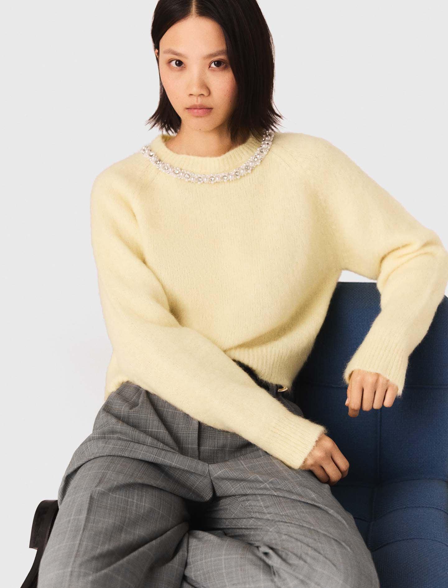 Maje Online / Removable jewel collar sweater