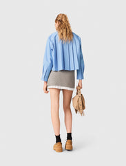 Maje Outlet / Pleated skirt with poplin details
