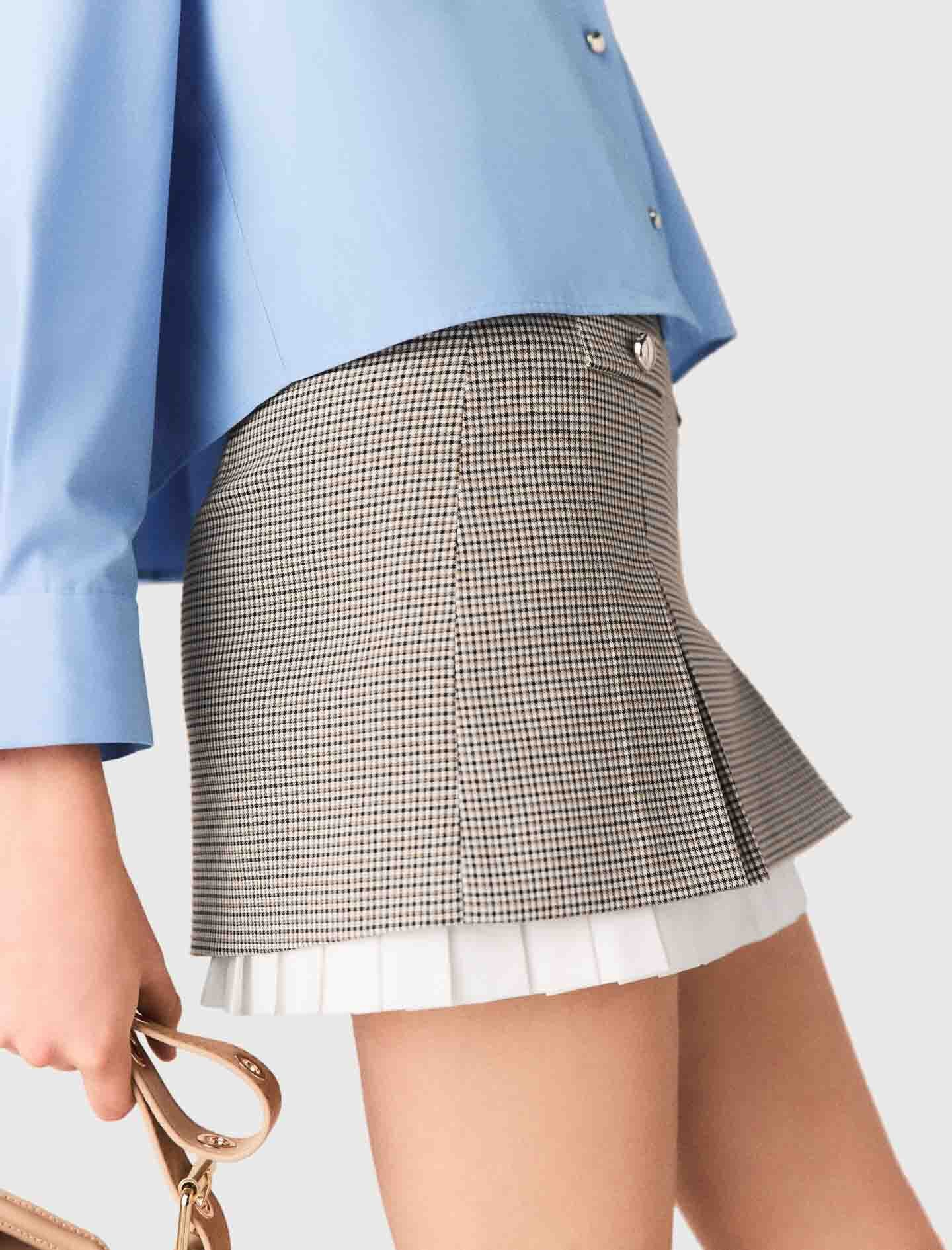 Maje Outlet / Pleated skirt with poplin details