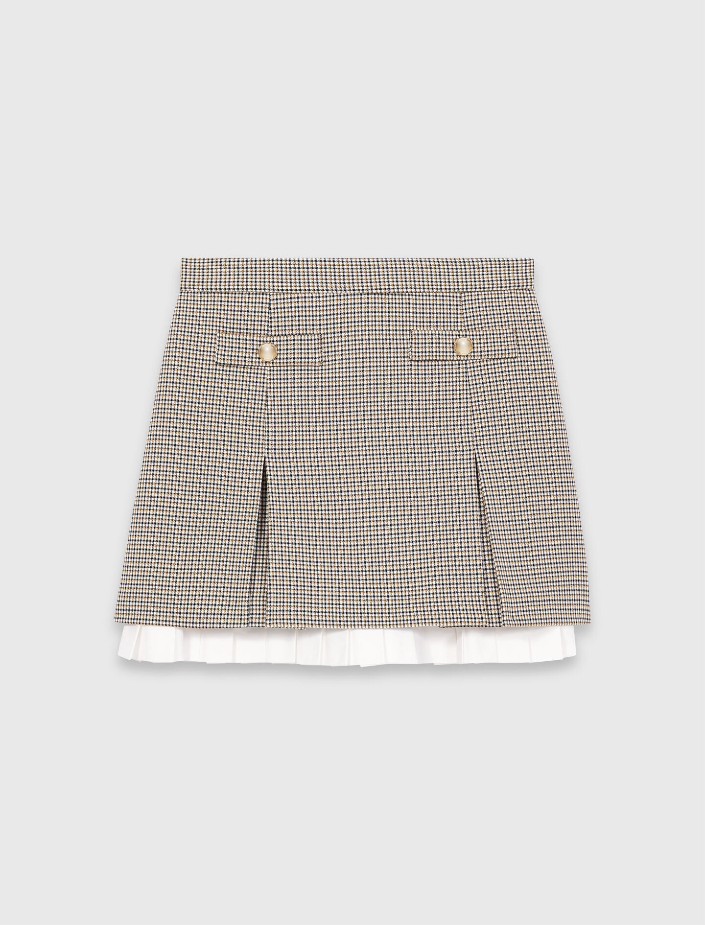 Maje Outlet / Pleated skirt with poplin details