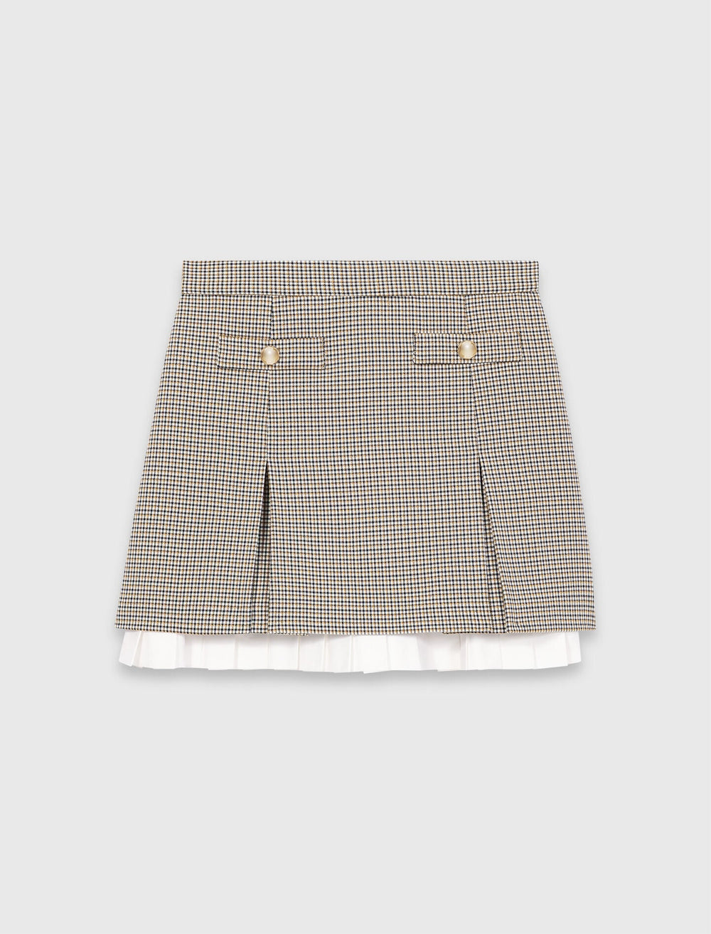 Maje Outlet / Pleated skirt with poplin details