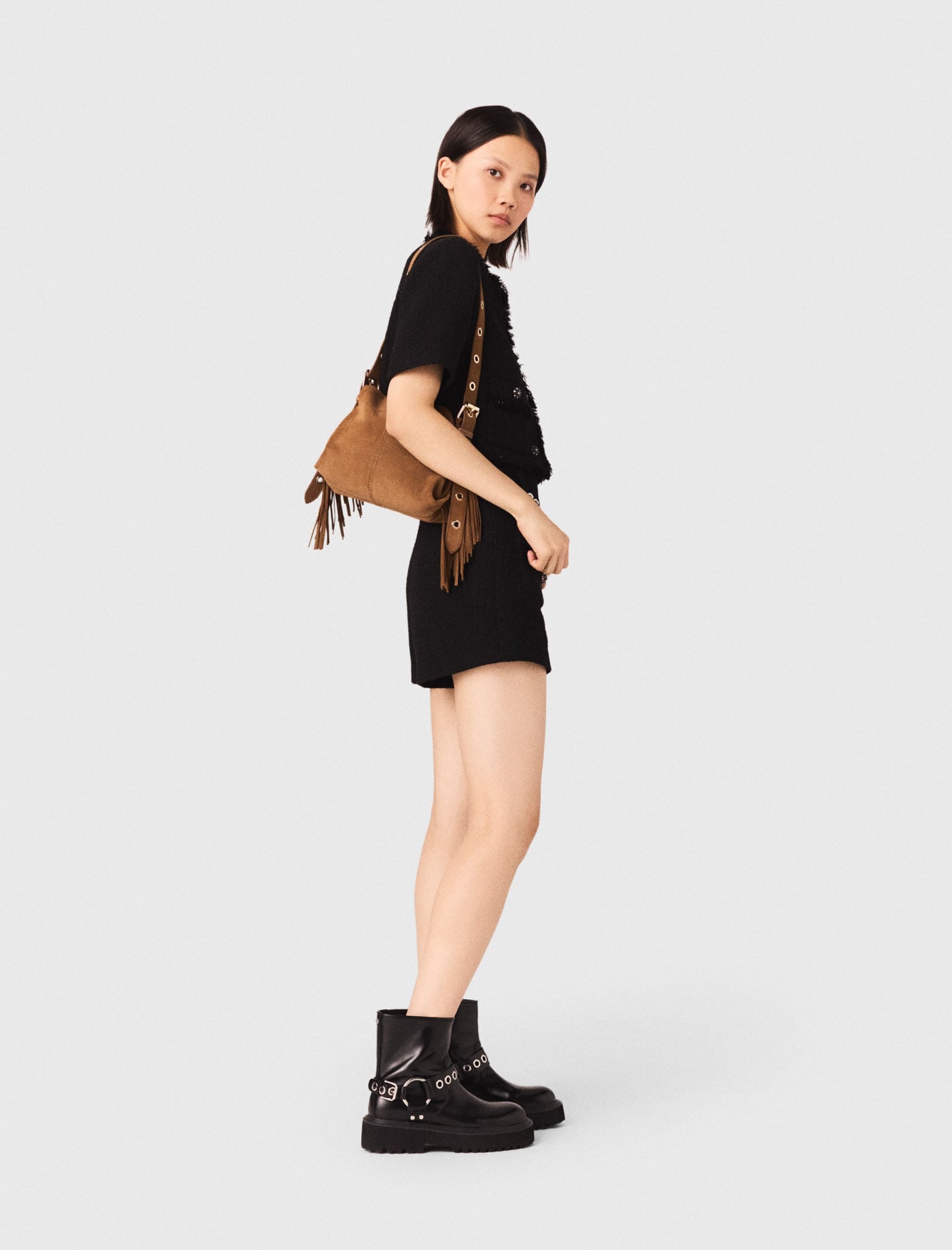 Maje New / Shiny tweed shorts