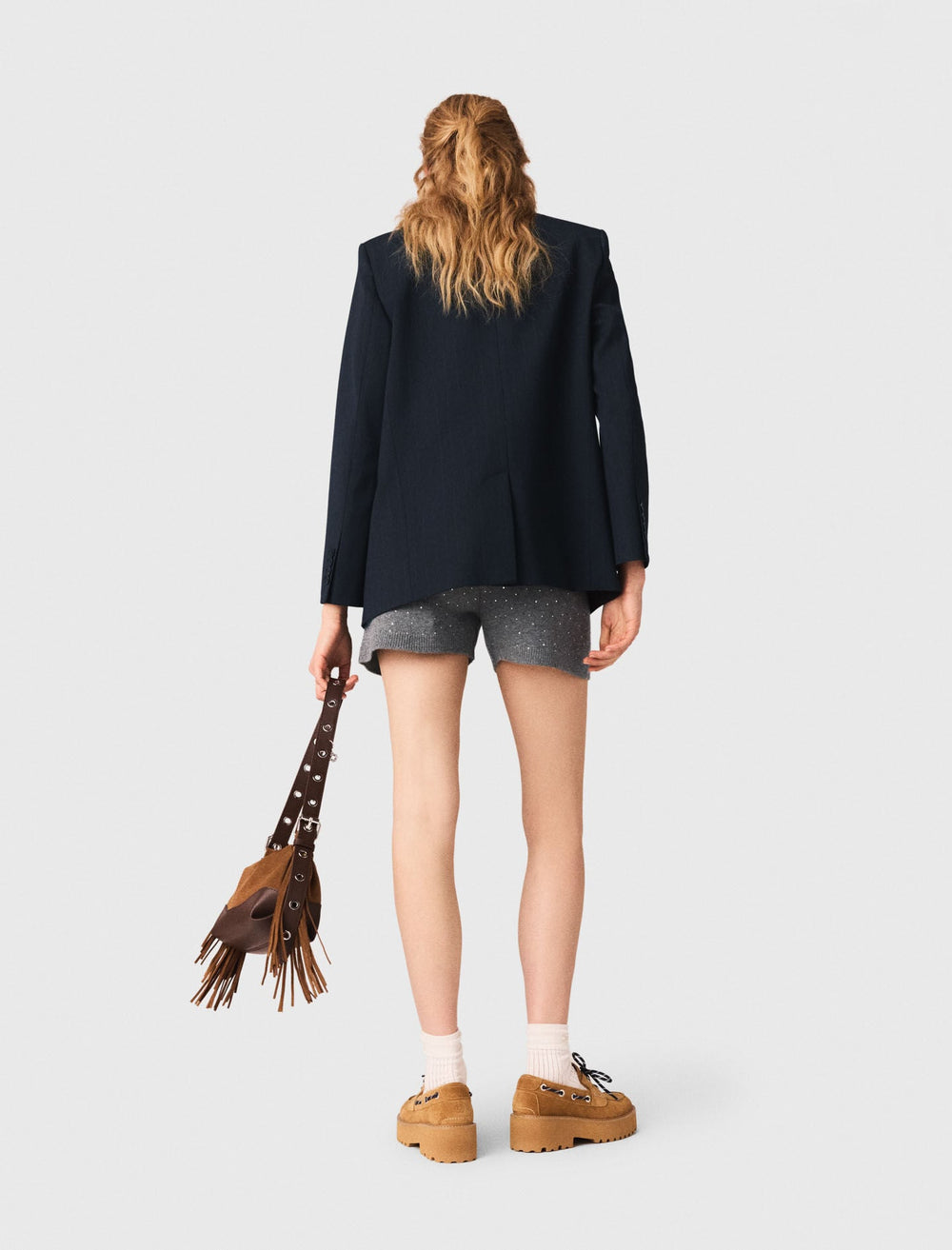 Maje Shop / Knit shorts with rhinestones