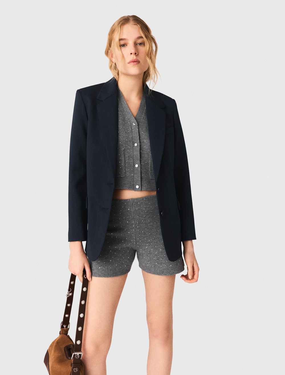 Maje Shop / Knit shorts with rhinestones