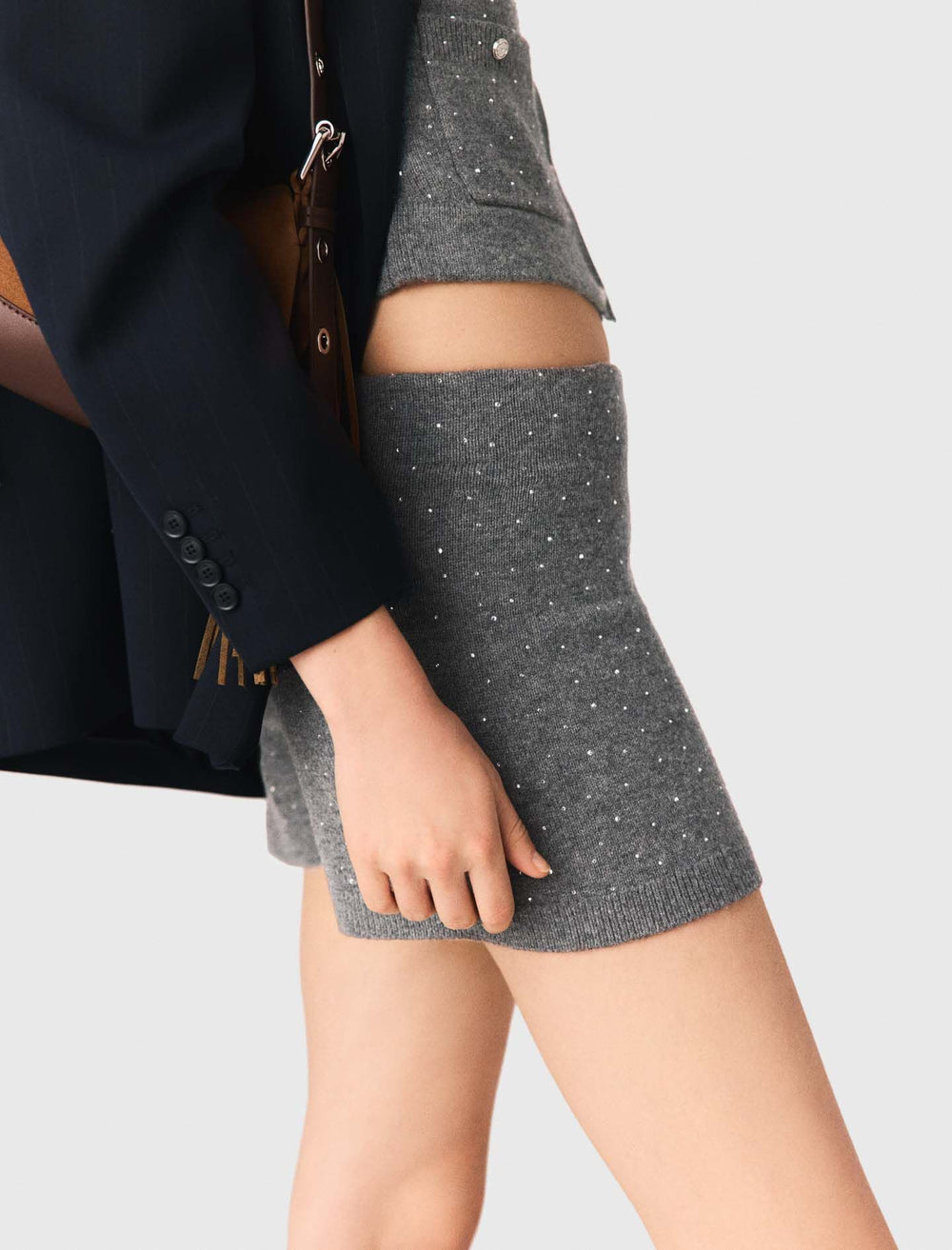 Maje Shop / Knit shorts with rhinestones