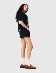 Maje Shop / Tweed shorts with denim details
