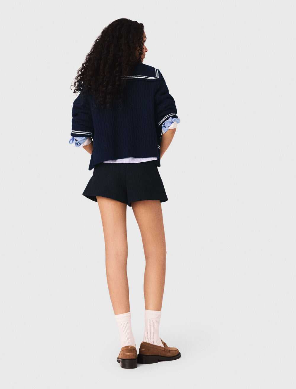 Maje Shop / Tweed shorts with denim details