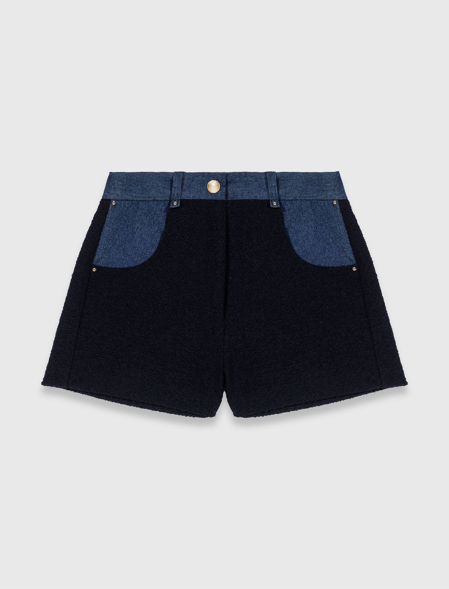 Maje Shop / Tweed shorts with denim details
