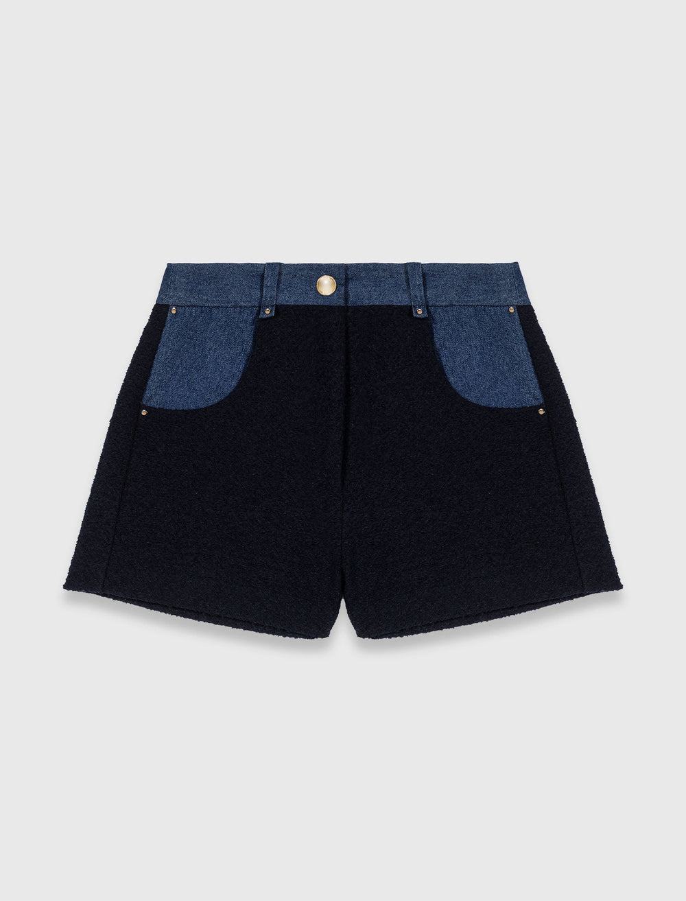 Maje Shop / Tweed shorts with denim details