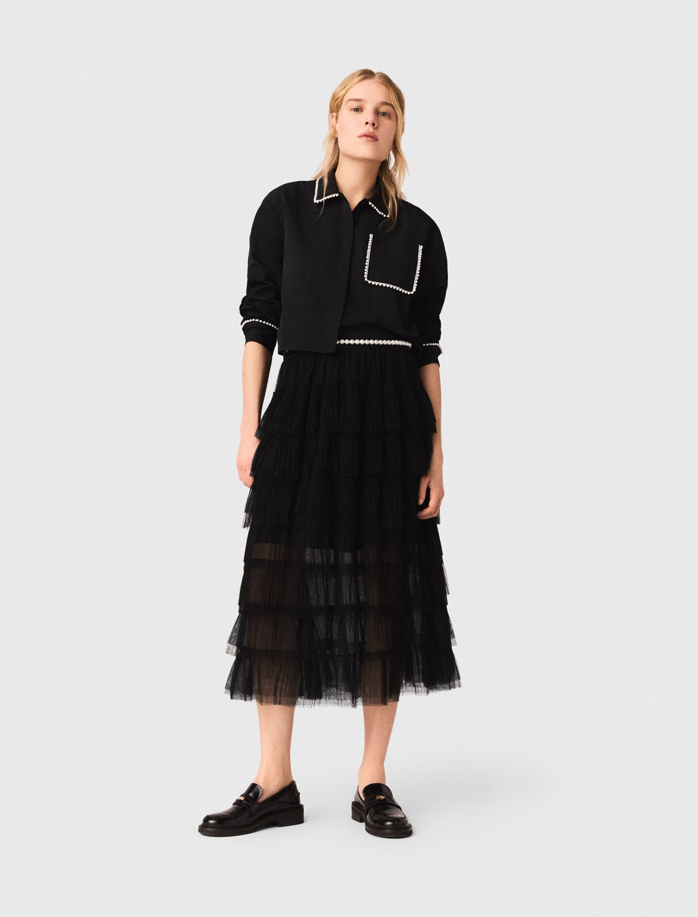 Maje Sale / Tulle midi skirt