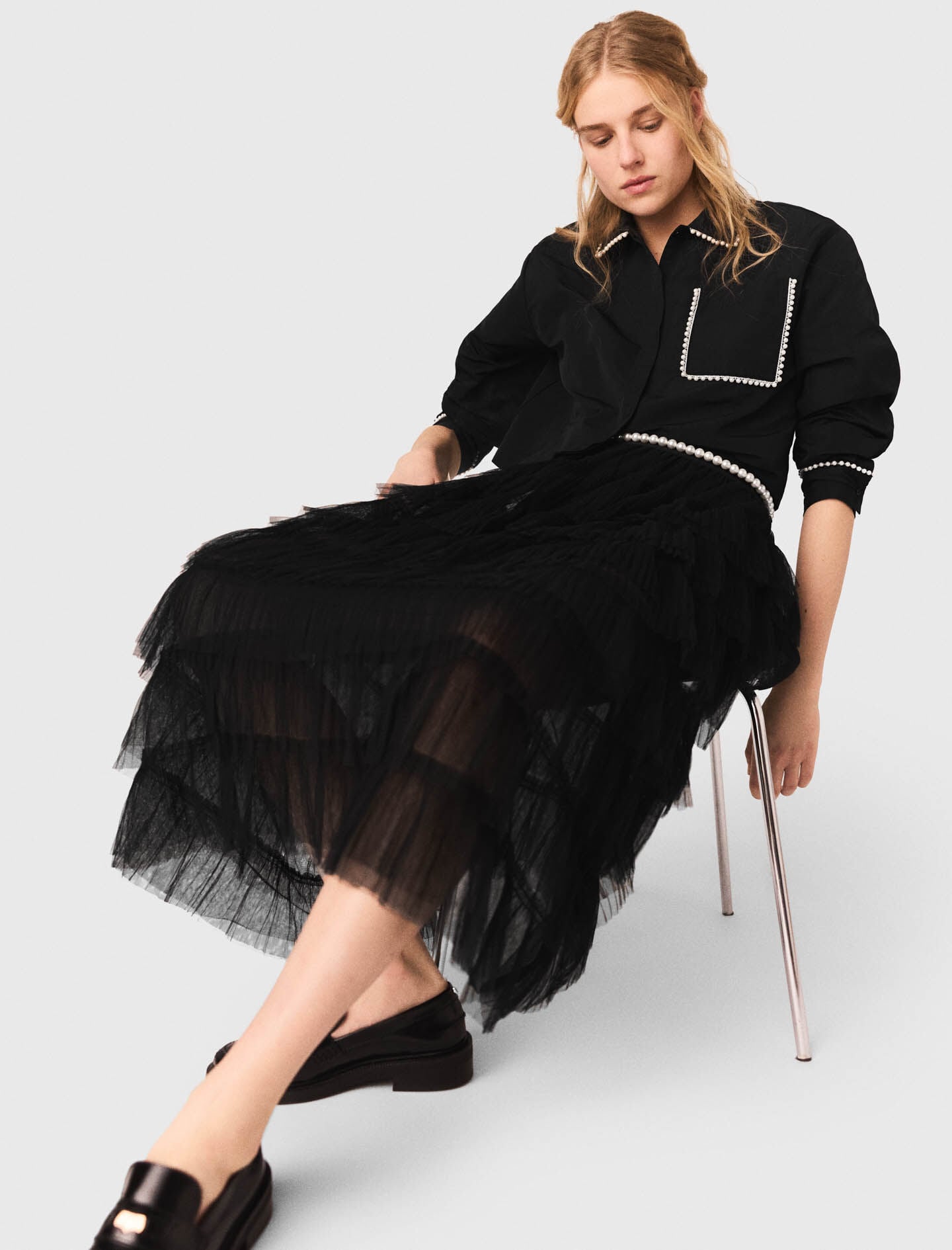 Maje Sale / Tulle midi skirt
