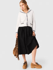 Maje Outlet / maxi skirt with contrast waistband
