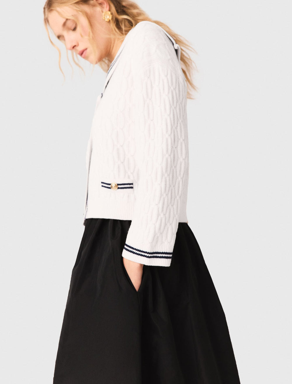 Maje Outlet / maxi skirt with contrast waistband